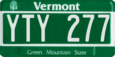 VT license plate YTY277