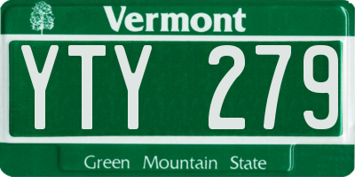 VT license plate YTY279
