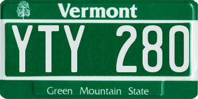 VT license plate YTY280