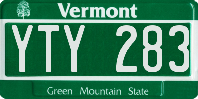 VT license plate YTY283