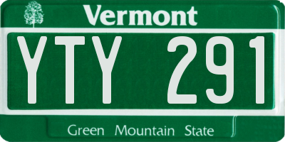 VT license plate YTY291