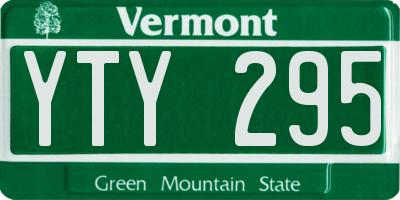 VT license plate YTY295