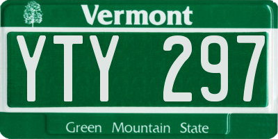 VT license plate YTY297