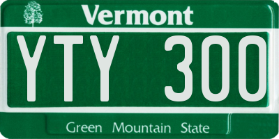VT license plate YTY300