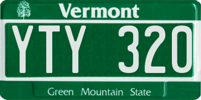 VT license plate YTY320
