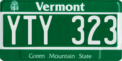 VT license plate YTY323
