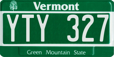 VT license plate YTY327