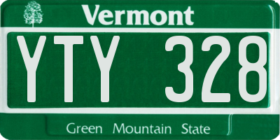VT license plate YTY328
