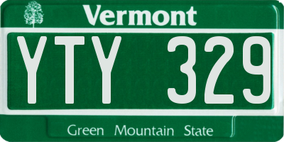 VT license plate YTY329