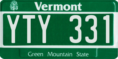 VT license plate YTY331