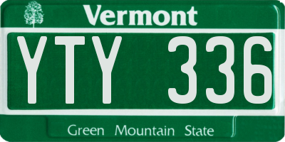 VT license plate YTY336