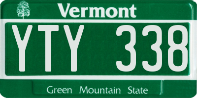 VT license plate YTY338