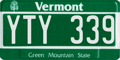 VT license plate YTY339