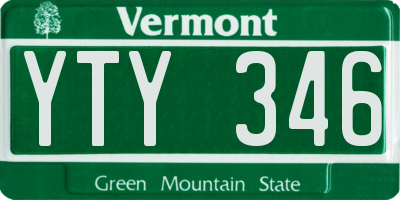 VT license plate YTY346