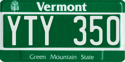 VT license plate YTY350