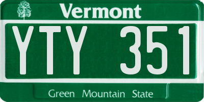 VT license plate YTY351