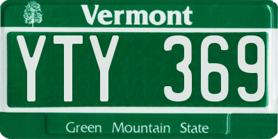 VT license plate YTY369