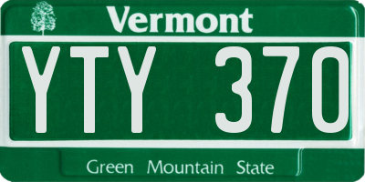 VT license plate YTY370