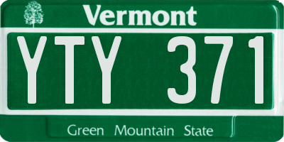 VT license plate YTY371