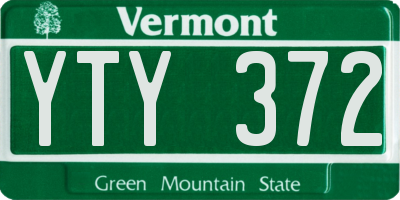 VT license plate YTY372