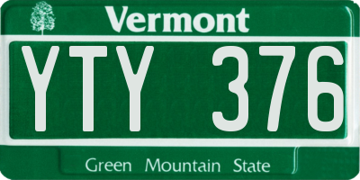 VT license plate YTY376