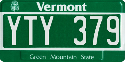 VT license plate YTY379