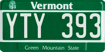 VT license plate YTY393