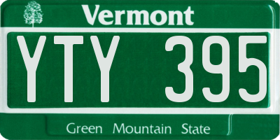 VT license plate YTY395