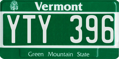 VT license plate YTY396
