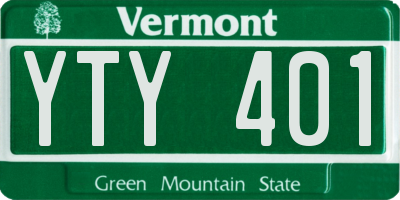 VT license plate YTY401