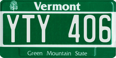 VT license plate YTY406