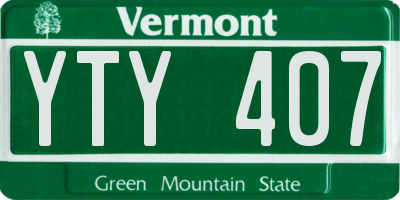 VT license plate YTY407