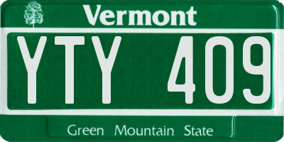 VT license plate YTY409