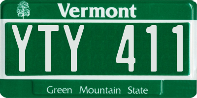 VT license plate YTY411
