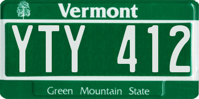 VT license plate YTY412