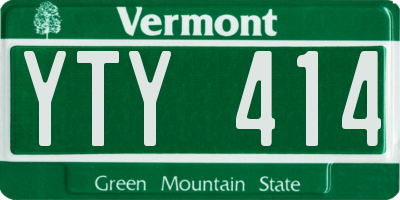VT license plate YTY414