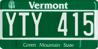 VT license plate YTY415