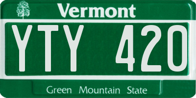 VT license plate YTY420