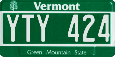 VT license plate YTY424