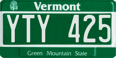 VT license plate YTY425