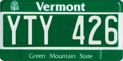 VT license plate YTY426