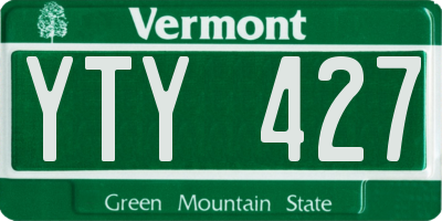 VT license plate YTY427