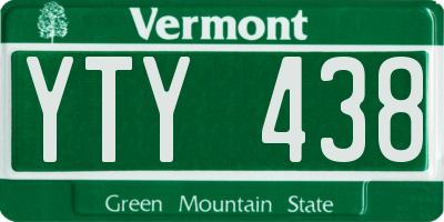 VT license plate YTY438