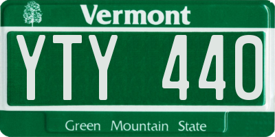VT license plate YTY440