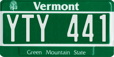 VT license plate YTY441