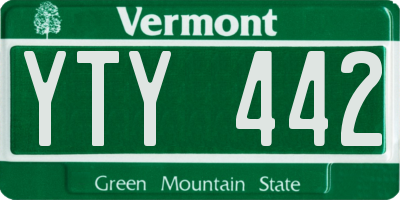 VT license plate YTY442