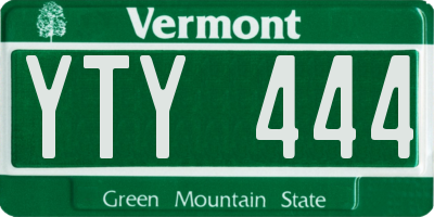 VT license plate YTY444