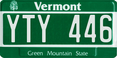 VT license plate YTY446