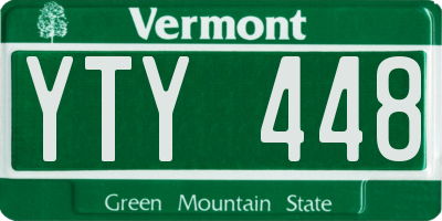 VT license plate YTY448