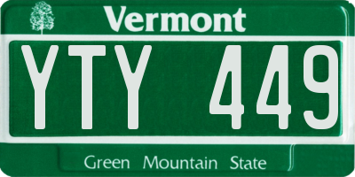 VT license plate YTY449